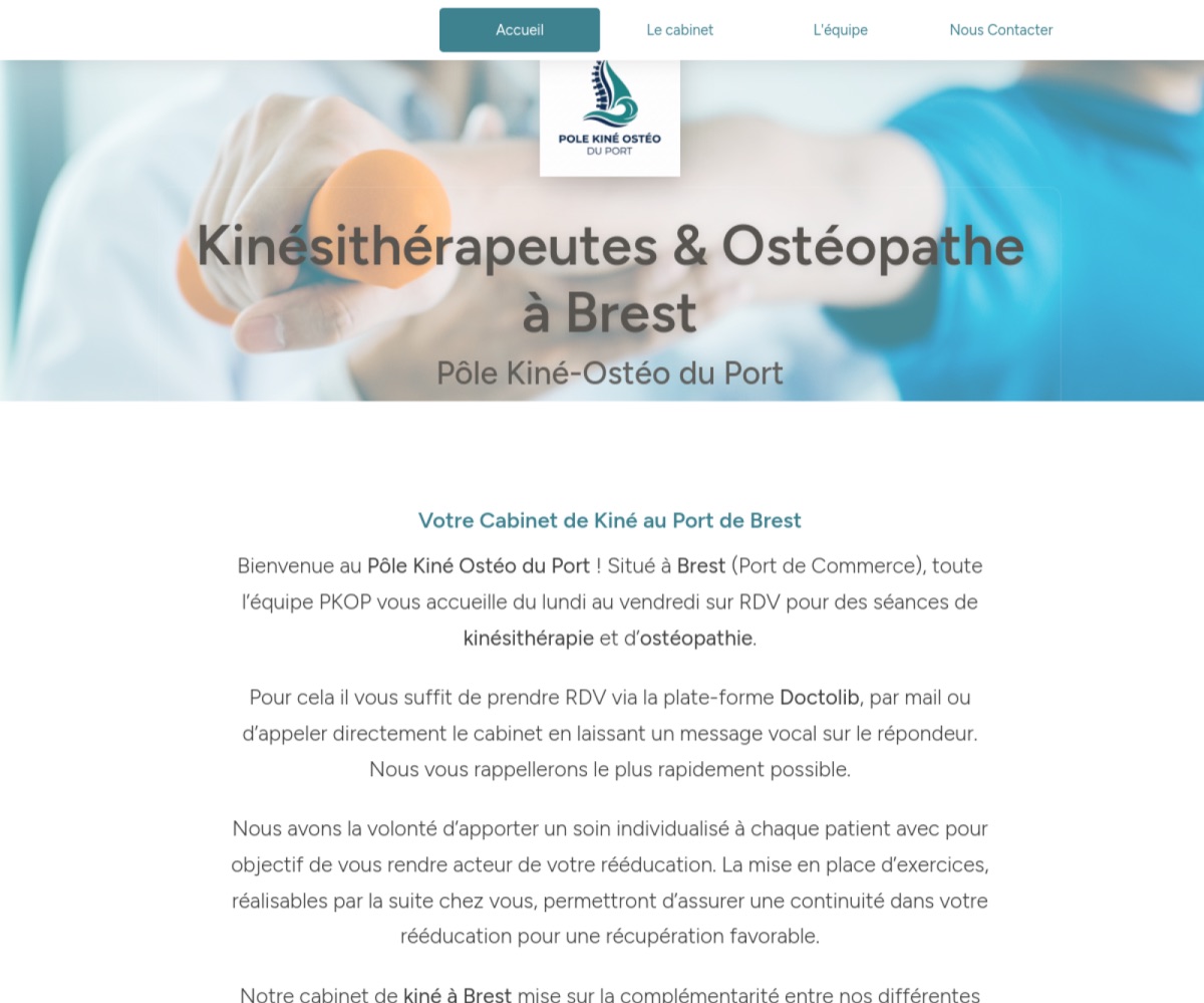 Capture du site Pôle Kiné Ostéo du Port