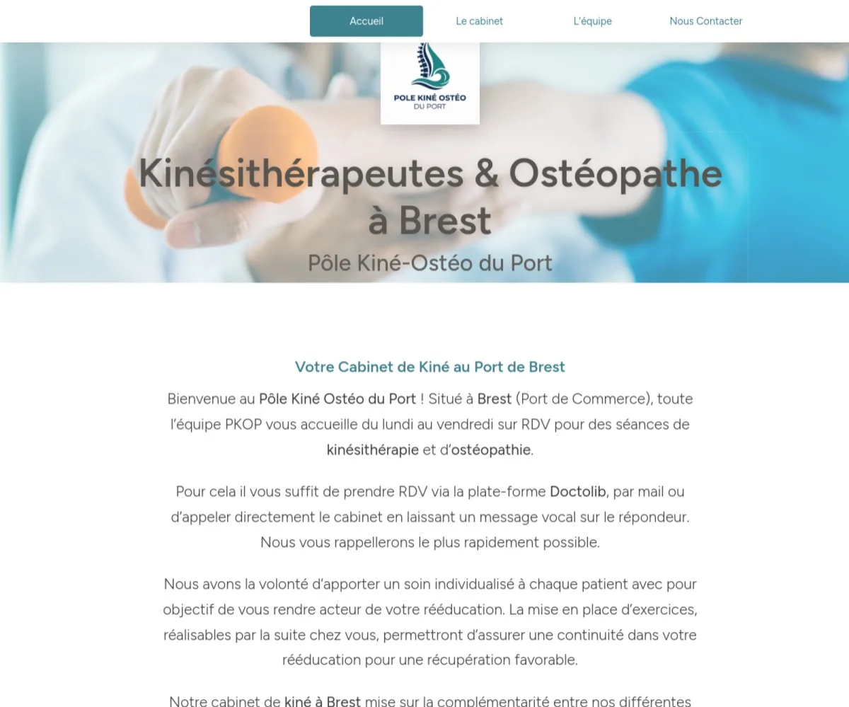 Capture du site Pôle Kiné Ostéo du Port